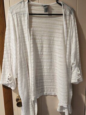 **Catherines White Lightweight Cardigan | Size 3X (26/28W)**